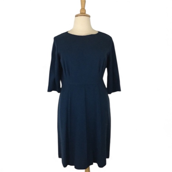 Vintage Dresses & Skirts - Vintage 60’s Wool Dress Women’s XL Custom Teal Half Sleeve A-Line